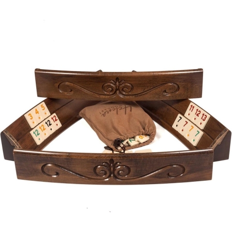 Handgemaakte ovale rummy speelset - Okey - Luxe uitgave - Inclusief tas - Rummi