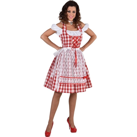 Magic Design Dirndl Rosie Dames Polyester Wit/rood Maat Xxl
