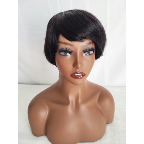 Braziliaanse Remy haren pruik 8 inch (20,42 cm) - bruine rechte haren (stijl haar) - Braziliaanse haren - Braziliaanse pruik - real human hair - echte menselijke haren - none lace pruik - 180% dichtheid