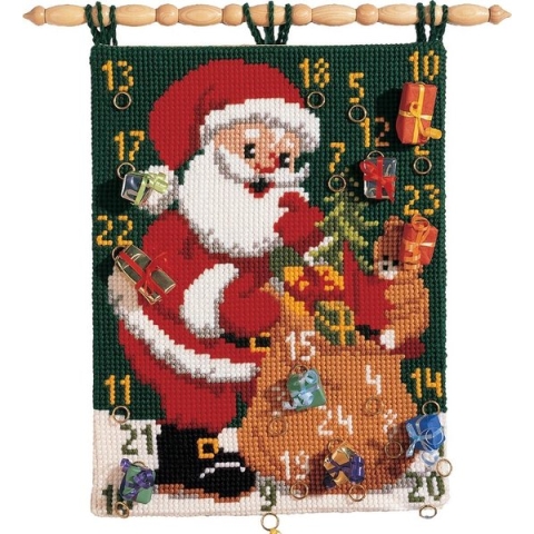 Kruissteekwandtapijt kit Kerstman - Vervaco - PN-0009309
