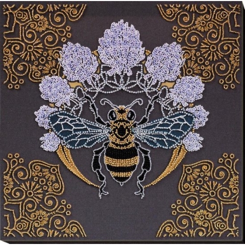 KRALEN BORDUURPAKKET BIJ IN BLAD (bee in clover) - ABRIS ART - borduren met parels