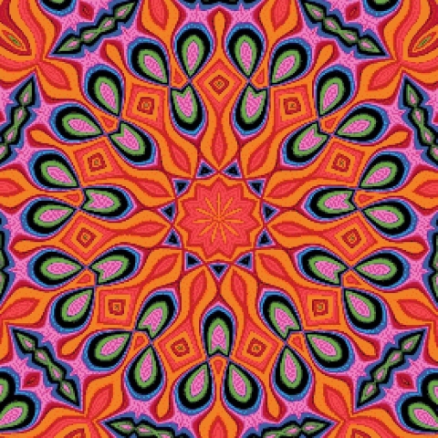MyHobby Borduurpakket –  Abstracte mandala 50×50 cm - Aida stof 5,5 kruisjes/cm (14 count)