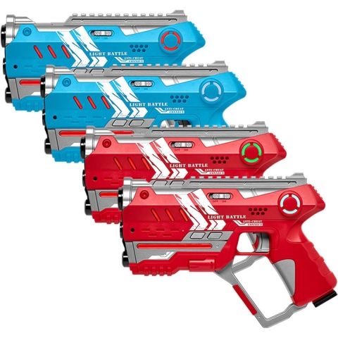 Light Battle Connect Lasergame set - Rood/Blauw - 4 Laserguns met Anti-Cheat functie voor 4 spelers
