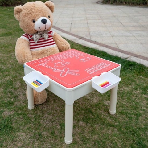 Decopatent® - 3in1 Kindertafel met Blad - Watertafel met Hengels en Vissen - Zandtafel met Zand + Speelgoed accessoires