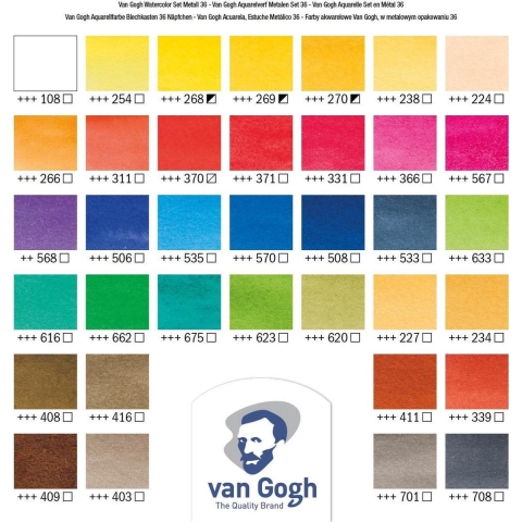 Van Gogh Aquarelverf Set 36 napjes