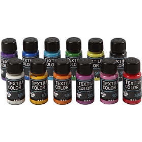 Textile Color, diverse kleuren, dekkend, 12x50 ml