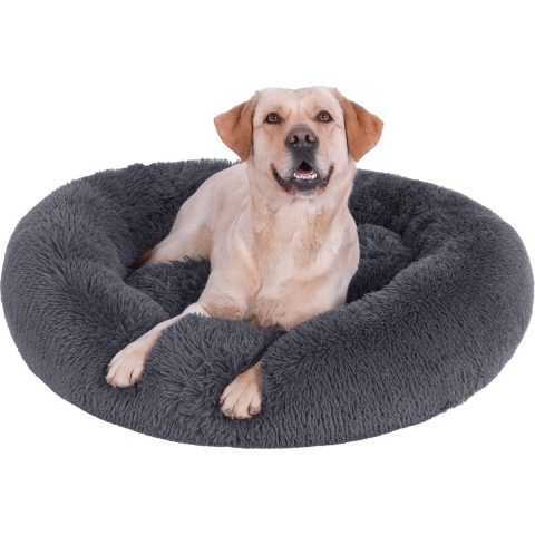 Dog Bed for Large Dogs, Fluffy Dog Bed, Washable, Non-Slip Dog Beds, Soft Comfortable Plush Dog Bed, Pet Bed for Large Dogs and Cats, Diameter 80 cm