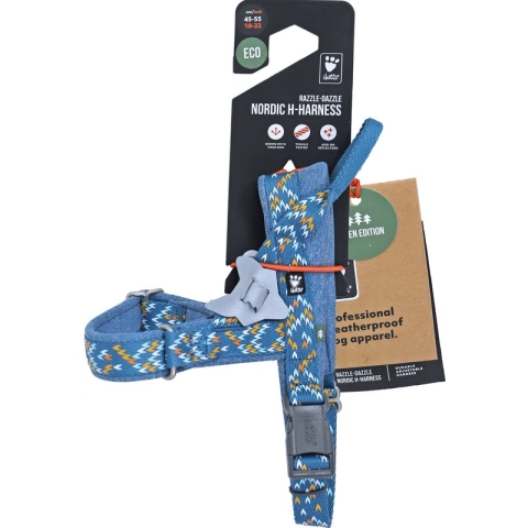Hurtta Razzle Dazzle H-harness - Hondentuig - Kleur: bilberry - Maat: 80- 100 cm