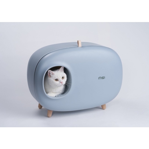 Kattenbak van Makesure - One size fits all - Designprijs Winaar - Licht Blauw