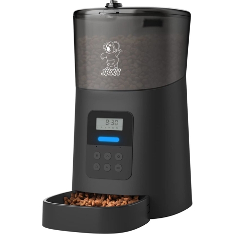 JAXY Voerautomaat - Automatische Voerbak Kat en Hond - Voerdispenser - Voerinhoud 6L - Zwart