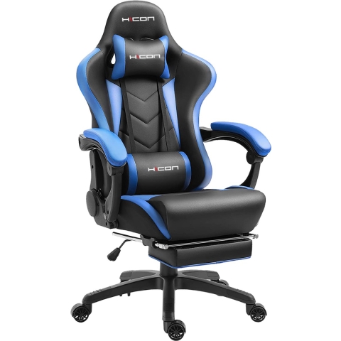 HICON Gamestoel Mondo - Ergonomisch - Gaming stoel - Bureaustoel - Verstelbaar - Gamestoelen - Racing - Gaming Chair - Zwart/Blauw