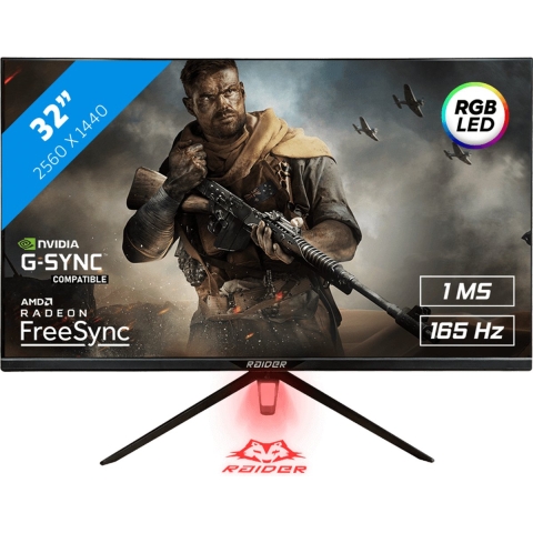 RAIDER Ultra Gaming Monitor - 165Hz - QHD (2560x1440) - IPS - 1 ms - FreeSync/G-Sync - RGB - 32 inch