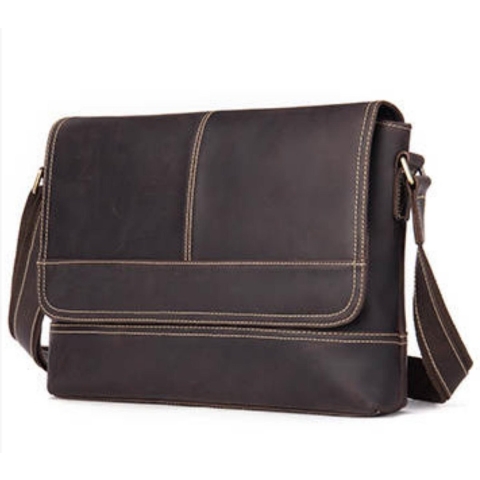 Schoudertas Laptoptas 13 3 inch Tas Heren Leder Donker Bruin -  Urban U®