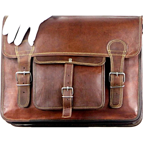 Messengertas “Granada” – Businesstas Bruin Echte Leder - Laptoptas 16’’