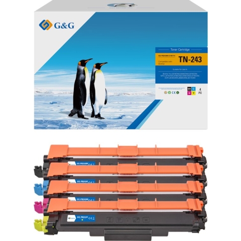 G&G Brother TN-243CMYK Value Pack - Huismerk Toner - Zwart / geel / cyaan / magenta