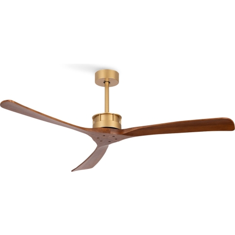 CREATE WIND LARGE DC - Plafondventilator XL Ø152 cm - 40W Ultrastille - Met WIFI - 6 snelheden - Timer - Goud & Donker Hout