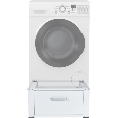 CLP Folly Wasmachine Onderstel - Wasmachine verhoger - Wasmachine Sokkel - Universele Wasmachine Onderstel - Met Uitschuifbare Laden - wit