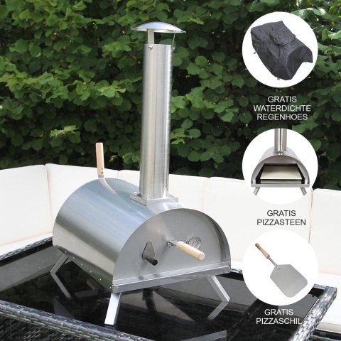 Pizza oven - Buiten - Tafel model - Inclusief pizzasteen/regenhoes/pizzaschep