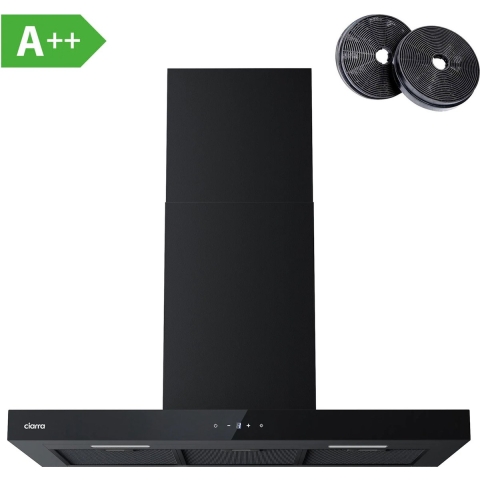 CIARRA CBCB9102 - 90cm Afzuigkap Zwart - inclusief set koolstoffilters – 650m3 – DC motor energieklasse A++