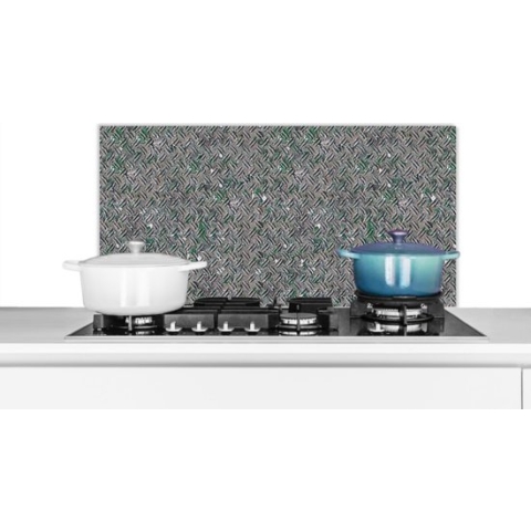 Spatscherm Keuken - Kookplaat Achterwand - Spatwand Fornuis - 80x40 cm - IJzer - Platen - Patroon - Aluminium - Wanddecoratie - Muurbeschermer - Hittebestendig