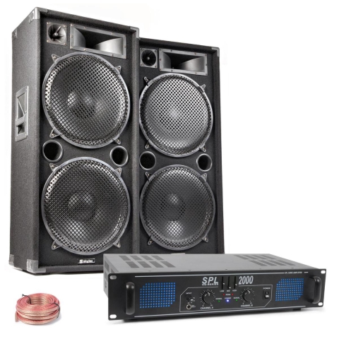 SkyTec MAX215 met SPL2000 versterker - 2000W complete installatie