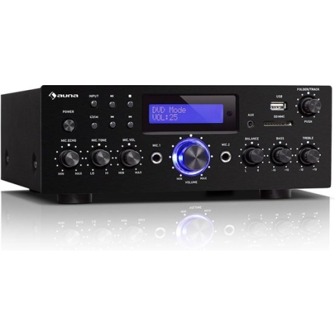 AMP-5 BT hifi-versterker 2 x 50 W RMS BT 2 x micro zwart