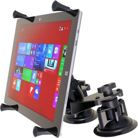X-Grip 12 inch Tablet Houder Dual Articulating zuignap