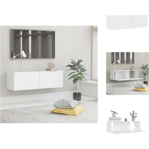 vidaXL Televisiekast Trendy - Opbergruimte - 100x30x30 cm - Wit - Kast