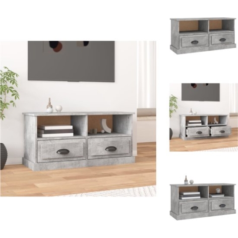 vidaXL TV-meubel - Betongrijs - 93 x 35.5 x 45 cm - Praktisch ontwerp - Kast