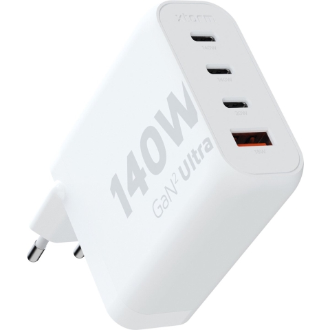 Xtorm GaN2-Ultra Thuislader - 140W - 4 poorten - GaN technologie - Power Delivery & Quick Charge - Multiport lader - Gerecycled ABS - Geschikt voor smartphone, tablet en laptop - Wit