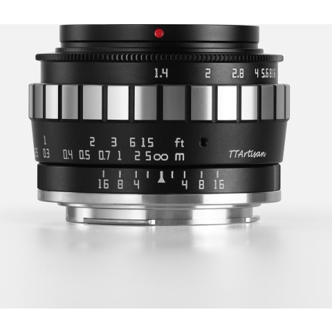 TT Artisan - Cameralens - 23mm F1.4 APS-C voor Fuji FX-vatting, zwart + zilver