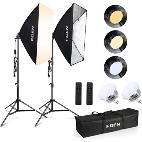 FGen - YX-RGX03 - Softbox Set Fotostudio, 2 x 50 x 70 cm - Softbox LED Verlichtingsset