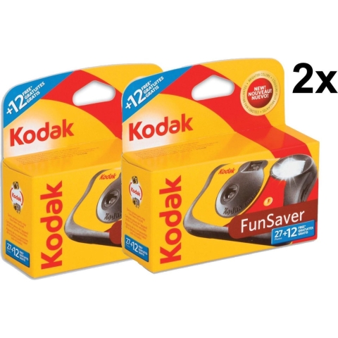 2 pak Kodak - Wegwerpcamera met flitser - 27+12 foto's