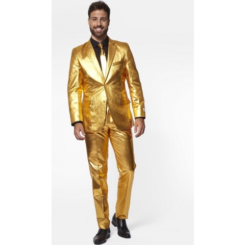 OppoSuits Groovy Gold - Heren Pak - Glimmend - Goud - Maat EU 56