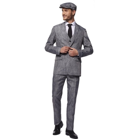 Suitmeister 20's Gangster Grey - Mannen Kostuum - Halloween - Maat XL