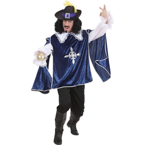 Widmann - Musketier Kostuum - Musketier Dartagnan En Garde Blauw Kostuum Man - Blauw - Medium - Carnavalskleding - Verkleedkleding