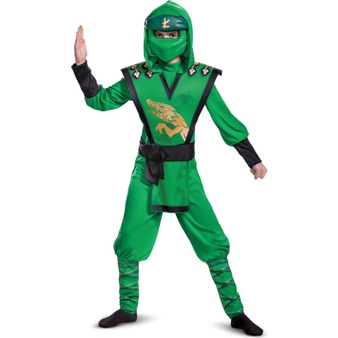 DISGUISE - Deluxe LEGACY Lloyd Ninjago kostuum - LEGO kind - 134/152 (10-12 jaar)