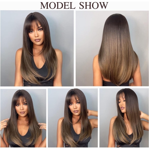 Vrouwen Natuurlijke Kijken Synthetische Pruiken - Women's Wigs- ‎ 23,2 x 17,3 x 5 cm; 360 gram