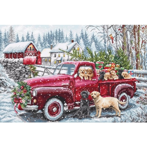 Borduurpakket LETI 8014 Christmas Delivery - telpatroon om zelf te borduren