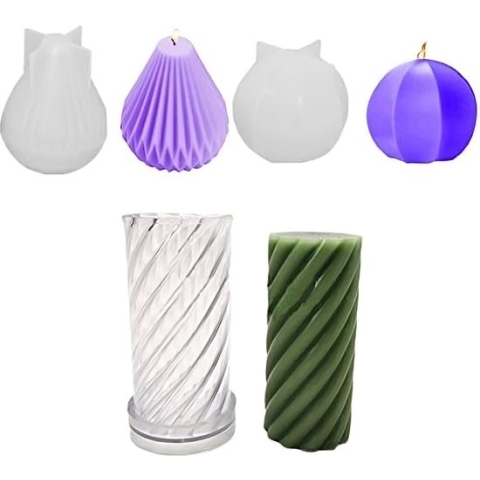 Kaars mal,Kaarslont,12Stks Plastic Kaars Mallen Cilinder Kaars Schimmel Set, Canzoon 3D Peer Vorm En Lantaarn Type Kaars Mallen Siliconen (2Stks) Siliconen Kaars Mallen Voor Kaars Maken Handwerk Diy Kaars Schimmel