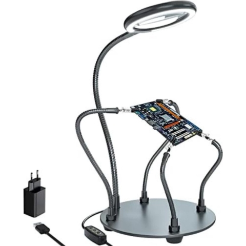 Loeplamp met led verlichting - Loeplamp met rolstatief - Staande loeplamp met verlichting