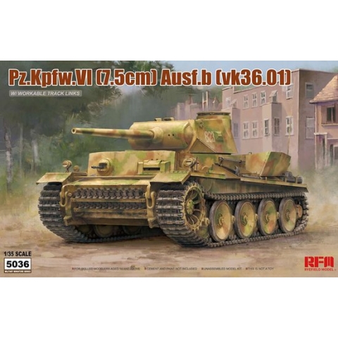1:35 Rye Field Model 5036 Pz.Kpfw.VI (7,5cm) Ausf.B (VK36.01) Plastic Modelbouwpakket