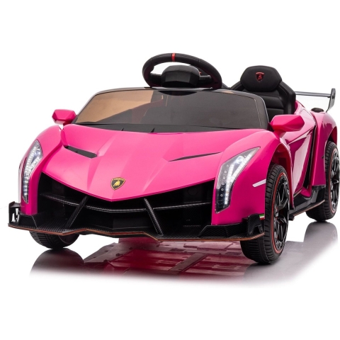 Lamborghini Veneno Elektrische Kinderauto - Krachtige Accu - Accuvoertuig op Afstand Bestuurbaar - Veilig Voor Kinderen - MP3 Muziek - Verlichting - Roze