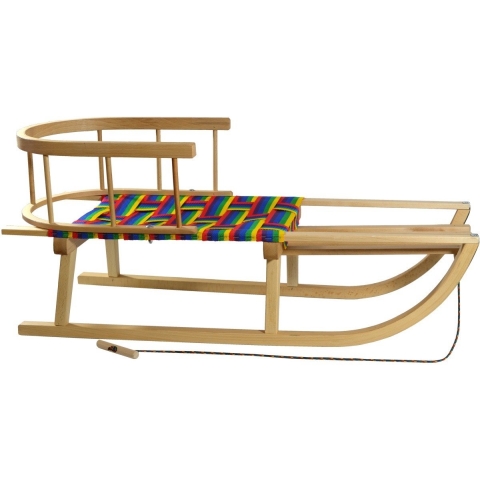 Slee - met rugleuning - 90x33x37 cm - gevlochten zitting