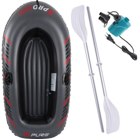 XPRO 200 – opblaasboot – 1-2 persoons - inclusief – peddels – en elektrische pomp – rubberboot - opblaasbare boot