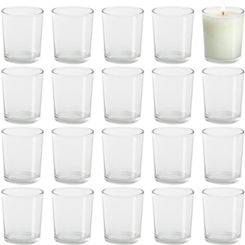 Belle Vous Kristalheldere Votief Theelichten & Kaarsen Houder Set (72 Pak) B5 x H6,5 cm – Kristallen Cylinder Kopstukken – Huis Ornament, Huwelijkstafel Decoratie & Aromatherapie Geschenk