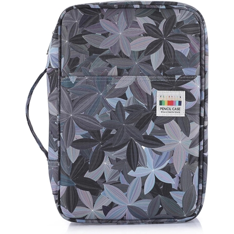 Pennenetui, potlood-organizer, cadeau voor familie en vrienden, pennenzak, kleurpotlood-organizer met grote inhoud en houder voor school, kantoor, reis, zwart, mode