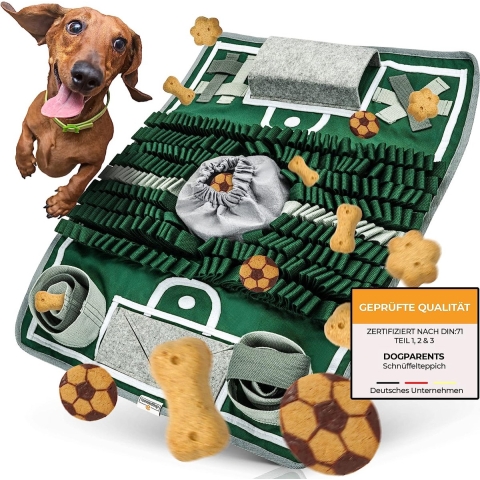 Sporena Snuffeltapijt voor honden, met 8 trainingselementen, extreem robuust hondenspeelgoed voor grote en kleine honden, intelligent speelgoed voor honden, groen