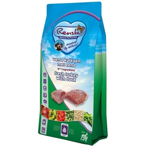 8x Renske Super Premium Hondenvoer Adult Verse Kalkoen en Eend 600 gr