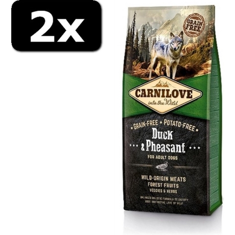2x CARNILOVE DUCK/PHEASANT AD 12KG